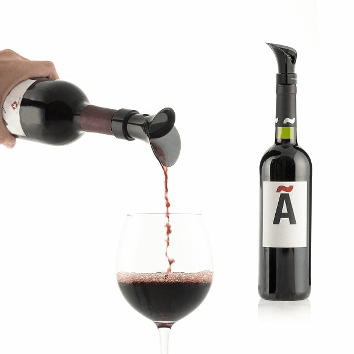 Innovagoods Wintopp Tapon Dispensador de Vino 2 en 1 con Aireador - Multifuncion - Cierre Hermetico - Antigoteo - Facil de Limpiar - 5x9.8x5cm - Color 1