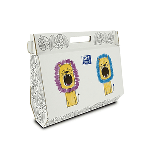 Oxford Lote Kids Pintura Caja Pintable - Incluye Bloc de Dibujo y Pintura - Estuche Kangoo - Temperas de Colores Variados