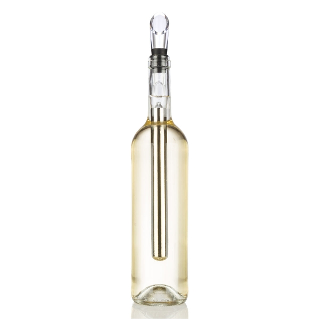 Innovagoods Enfriador de Vino con Aireador - Doble Funcion - Acero Inoxidable y ABS - Compacto y Portatil - 2.5x12x1.5cm - Color Blanco 1