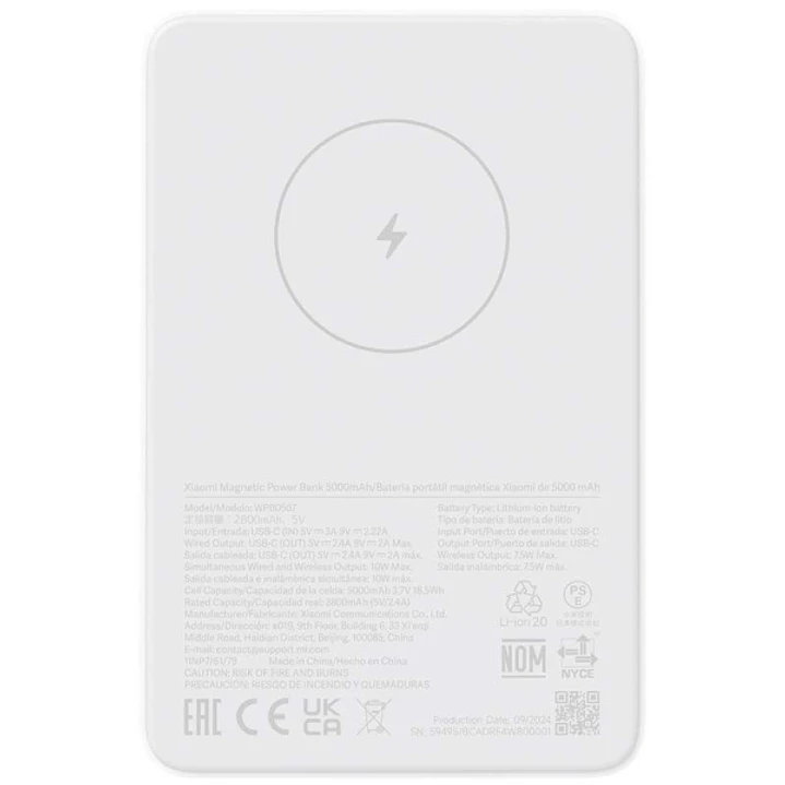 Xiaomi Magnetic PowerBank 5000mAh Magnetico - MagSafe - USB-C - Carga Rapida 18W 1
