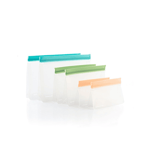 Innovagoods Zags Set de Bolsas Reutilizables Hermeticas - Libre de BPA - Cierre Ziplock - Apto para Liquidos - 3 Formatos - Facil Limpieza - Transpare
