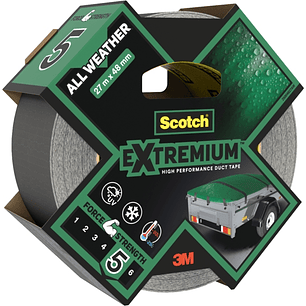 Scotch Extremium Cinta Adhesiva Americana - 48mm x 27m - Uso en Exterior - Altas Prestaciones - Color Negro