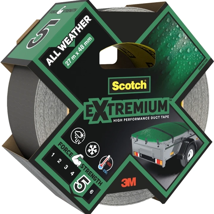 Scotch Extremium Cinta Adhesiva Americana - 48mm x 27m - Uso en Exterior - Altas Prestaciones - Color Negro 1