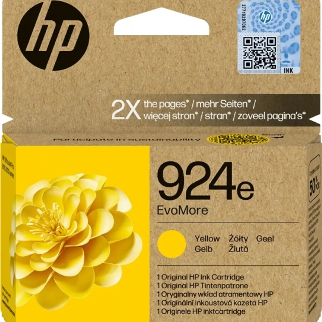HP 924e XL Amarillo Cartucho de Tinta Original - 4K0U9NE 1