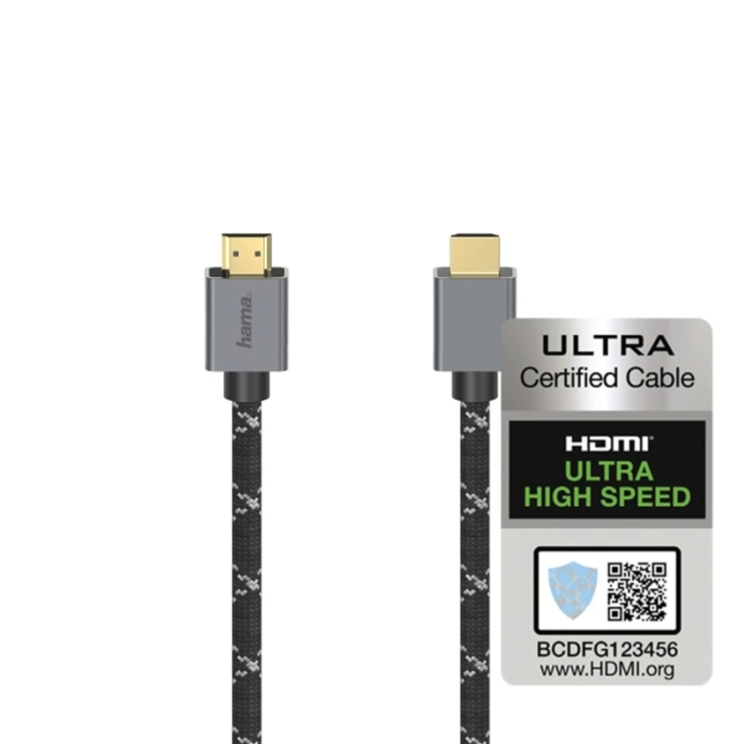 Hama Prime Cable HDMI 8K Macho - Certificado - Longitud 2m- Soporta eARC - Terminales Chapados en Oro - Ethernet - Velocidad hasta 48Gbps - Doble Blin 1