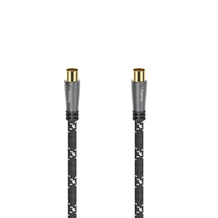 Hama Prime Cable Coaxial de Antena Macho/Hembra - Longitud 3m- Terminales Chapados en Oro - Apantallamiento 120dB - Impedancia 75Ohm - Color Negro y G