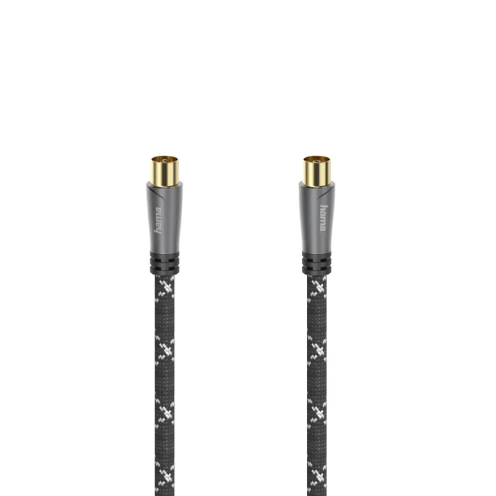 Hama Prime Cable Coaxial de Antena Macho/Hembra - Longitud 3m- Terminales Chapados en Oro - Apantallamiento 120dB - Impedancia 75Ohm - Color Negro y G 1