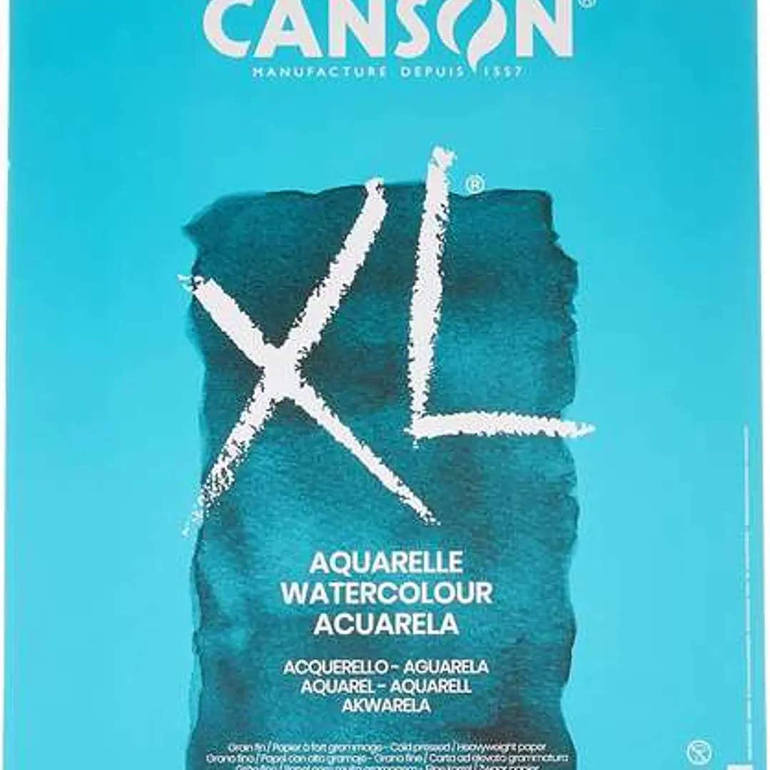 Canson XL Aquarelle Album Espiral Microperforado de 30 Hojas A3 - Grano Fino - 29.7x42cm - 300g - Color Blanco 1