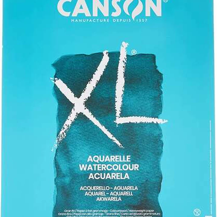 Canson XL Aquarelle Album Espiral Microperforado de 30 Hojas A3 - Grano Fino - 29.7x42cm - 300g - Color Blanco 1