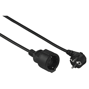 Hama  Cable de Alimentacion Alargador Acodado - Potencia Maxima 3680W - Longitud 10m - Seccion 1.5mm2 - Schuko CEE7 - Color Negro