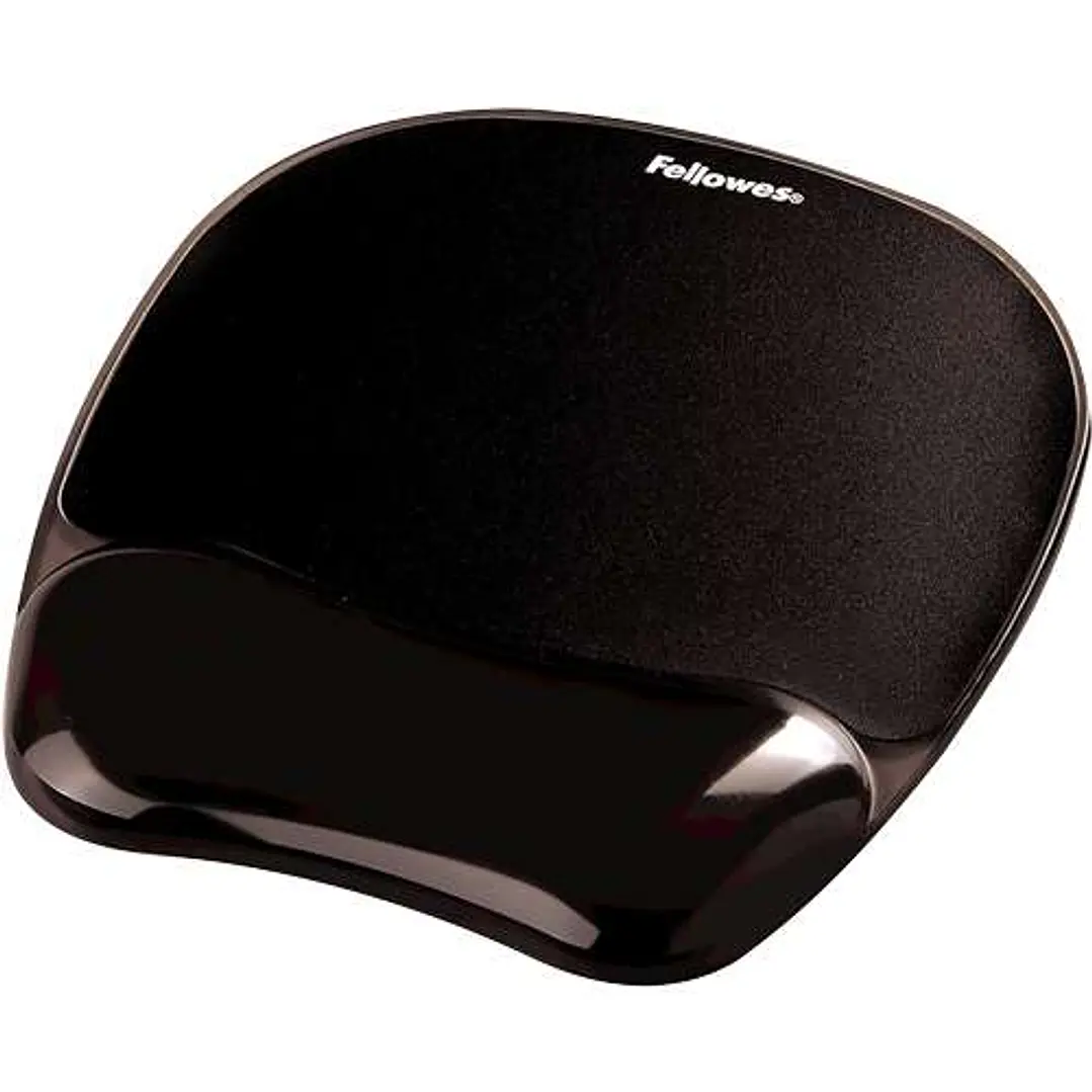 Fellowes Crystal Alfombrilla con Reposamuñecas de Gel - Resistente a las Manchas - 20x23cm - Color Negro 1