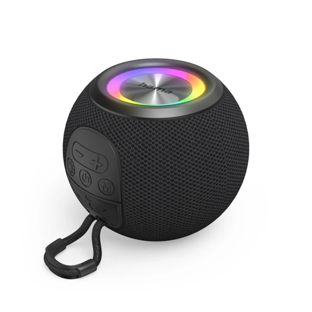 Hama Altavoz Portatil - Potencia 5W - Bluetooth - Jack 3.5mm - USB-C - Bateria 1200mAh - Admite MicroSD - Luz LED - Rango 10m - 11.1x11.1x8.7cm - Colo 1