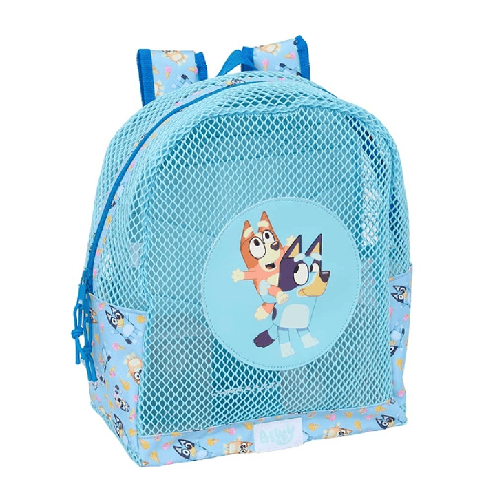 Safta Bluey Mochila - Rejilla Anti-Arena - Doble Tirador - Hombreras Acolchadas - Asa Superior - 13.15L - 320x120x380mm - Color Azul 1