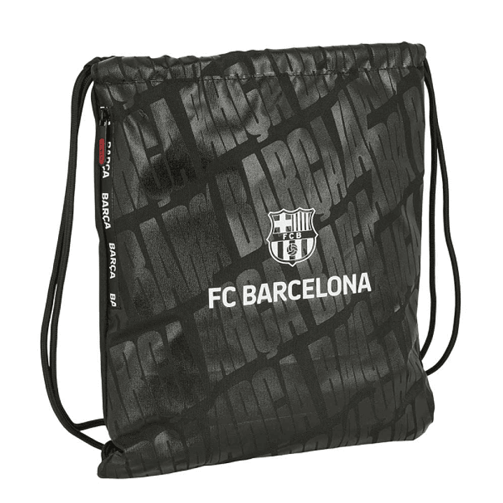 Safta F.C.Barcelona Saco Plano - Bolsillo con Cremallera - Cierre con Cordones - 5L - Resistente y Practico - 350x10x400mm - Color Gris 1