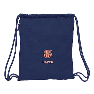 Safta F.C.Barcelona 2ª Equipacion Saco Plano - Bolsillo con Cremallera - Cierre con Cordones - 5L - 350x10x400mm - Color Azul Marino