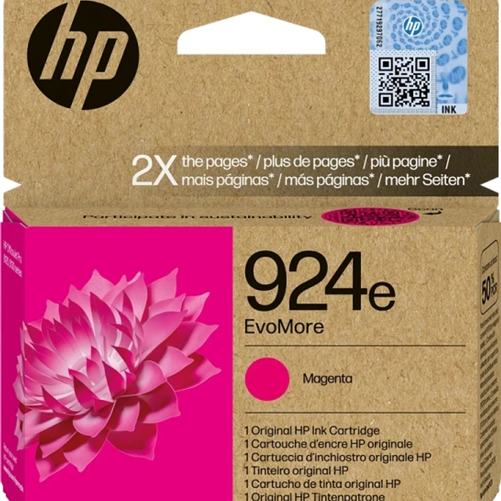 HP 924e XL Magenta Cartucho de Tinta Original - 4K0U8NE 1