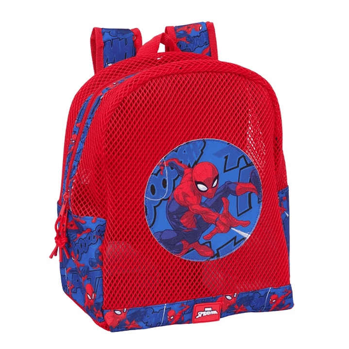 Safta Spider-Man Mochila - Rejilla Anti-Arena - Doble Tirador - Hombreras Acolchadas - Asa Superior - 13.15L - 320x120x380mm - Color Rojo y Azul 1