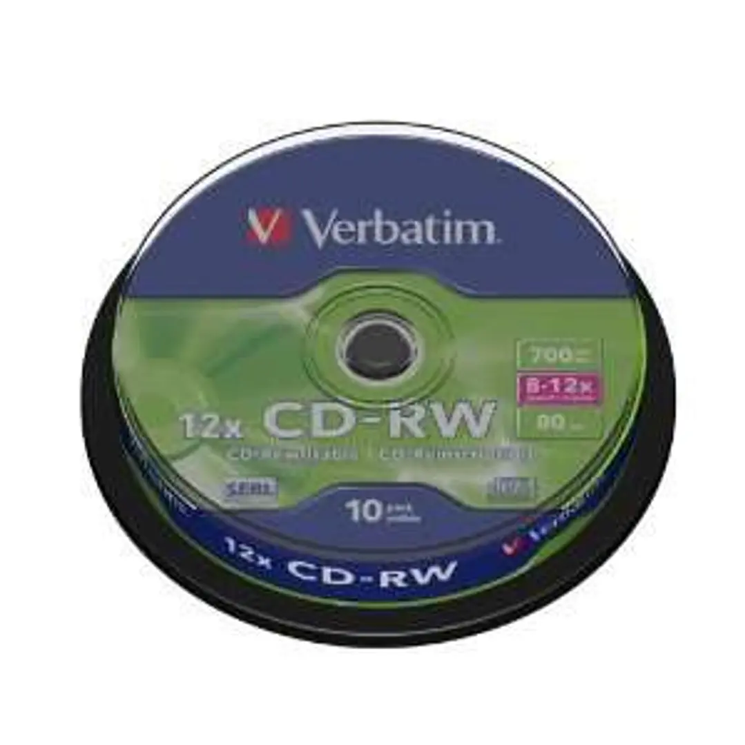 Verbatim CD-RW Regrabable 8-12x 700MB (Tarrina 10 Uds) 1