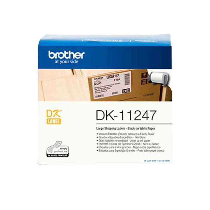 Brother DK11247 - Etiquetas Originales Precortadas para Envios Grandes - 103x164 mm - 180 Unidades - Texto negro sobre fondo blanco 1