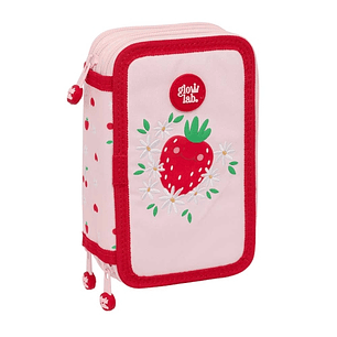 Safta Glowlab Frutitas Plumier de 3 Pisos - 37 Piezas - 1.3L - Goma - Lapiz - Boligrafos - Sacapuntas - Reglas - 16 Colores - 14 Rotuladores - 125x55x