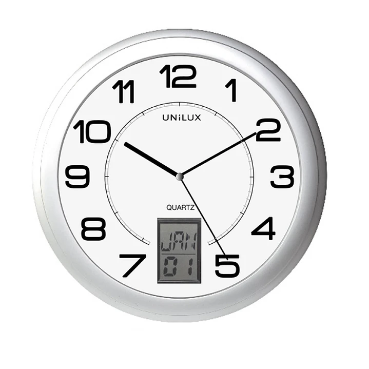 Unilux Reloj de Pared Instinct - Diseño Moderno y Minimalista - Funciona con Pilas - Facil de Instalar 1
