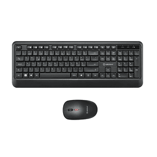 Unykach UK39 Pack de Teclado Inalambrico Compacto + Raton Inalambrico 1600dpi, 3 Botones, Uso Ambidiestro - Disposicion Portuguesa QWERTY PT - Color N