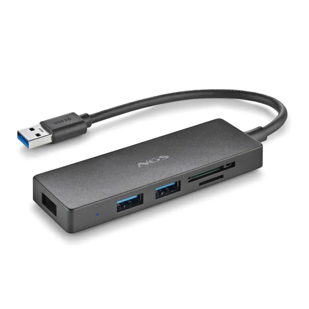 NGS IHUB Reader Hub USB 3.0 - 3 Puertos USB 3.0 - 1 Ranura SD - 1 Ranura MicroSD 1