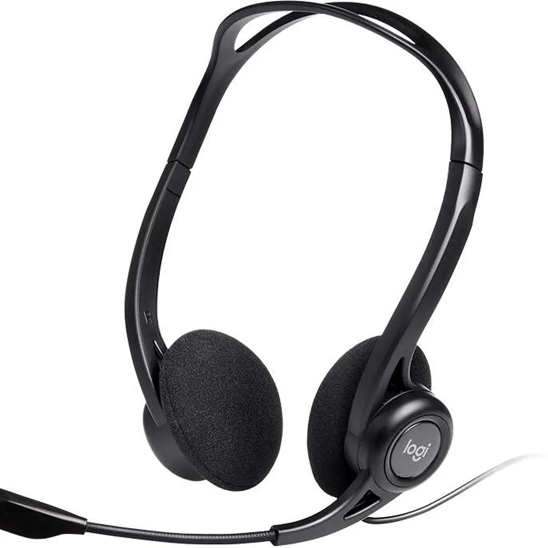 Logitech 960 Auriculares con Microfono USB - Microfono Plegable y Flexible - Controles en Cable - Cable de 2.40m - Color Negro 1