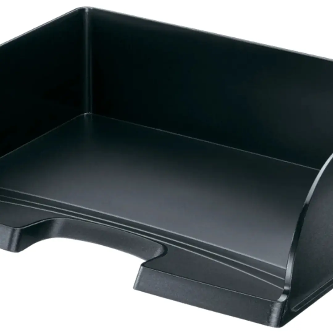 Leitz Plus Jumbo Bandeja Portadocumentos de Gran Capacidad - Acceso Apaisado - Hasta 10uds Apilables - Color Negro 1