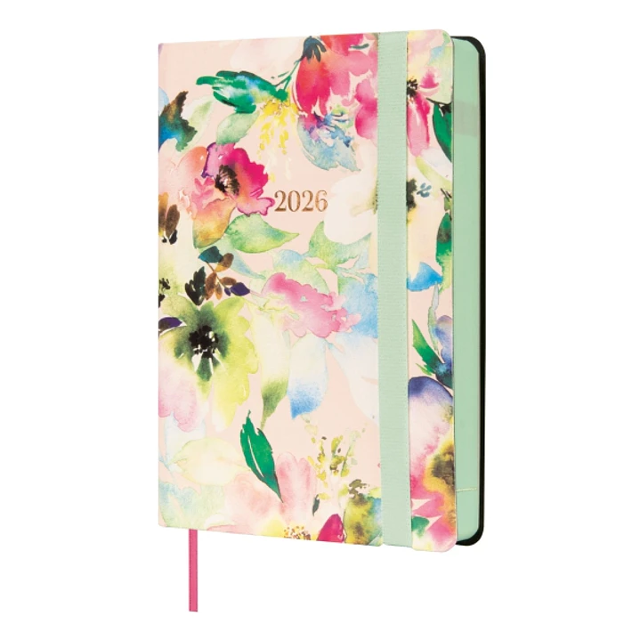 Finocam Flexi Joy Agenda en Catalan - Anual 2026 - Tapa Blanda - Formato F4 - 120x23x172mm - 1 Dia por Pagina - Tematica de Flores 1