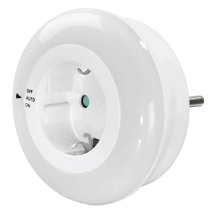 Hama Circle Luz LED Nocturna con Enchufe - Potencia 0.8W - IP20 - Sensor de Luz - Proteccion Tactil - 8.2x8.2x7.3cm - Color Blanco