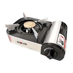 Muvip Serie Small Cocina de Gas Portatil 1 Fuego  - Encendido Automatico - Quemador de Aluminio y Cobre - Valvula Doble Sellado - Maleta de Transporte
