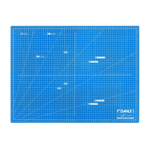 Dahle 10692 Plancha de Corte A2 45x60cm - 5 Capas con Nucleo Resistente al Corte - Lineas de Orientacion - Color Azul