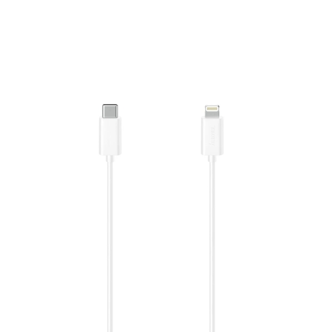 Hama Essential Cable de Carga - USB-C Macho - Lightning - Longitud 1.5m - Velocidad hasta 480Mbps - Blindaje Doble - Color Blanco 1
