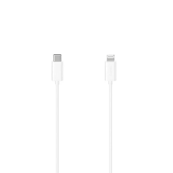 Hama Essential Cable de Carga - USB-C Macho - Lightning - Longitud 1.5m - Velocidad hasta 480Mbps - Blindaje Doble - Color Blanco 1