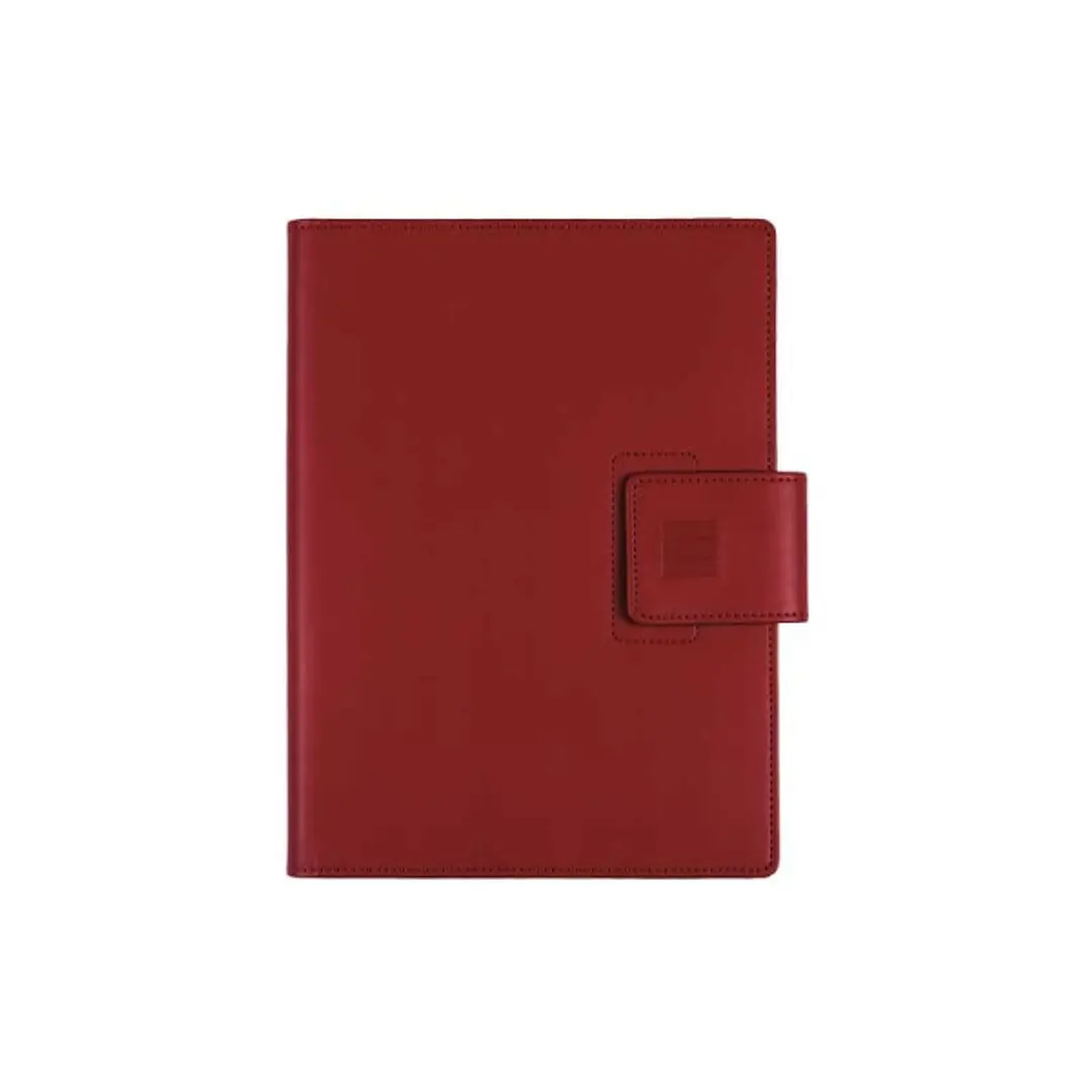 Finocam Duouno Agenda de Espiral - Bolsillo Interior - Anilla Portaboligrafo - Formato E10 - 155x212mm - Semana Vista Horizontal - Color Burdeos 1