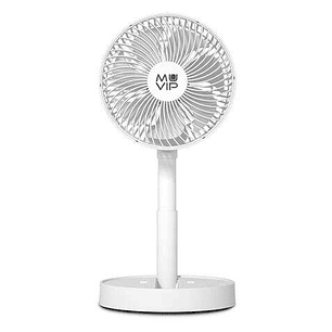 Muvip Ventilador de Sobremesa Portatil Plegable 6.5W 19cm de Diametro - 4 Velocidades - Angulo Ajustable hasta 90º - Autonomia hasta 21h - Color Blanc