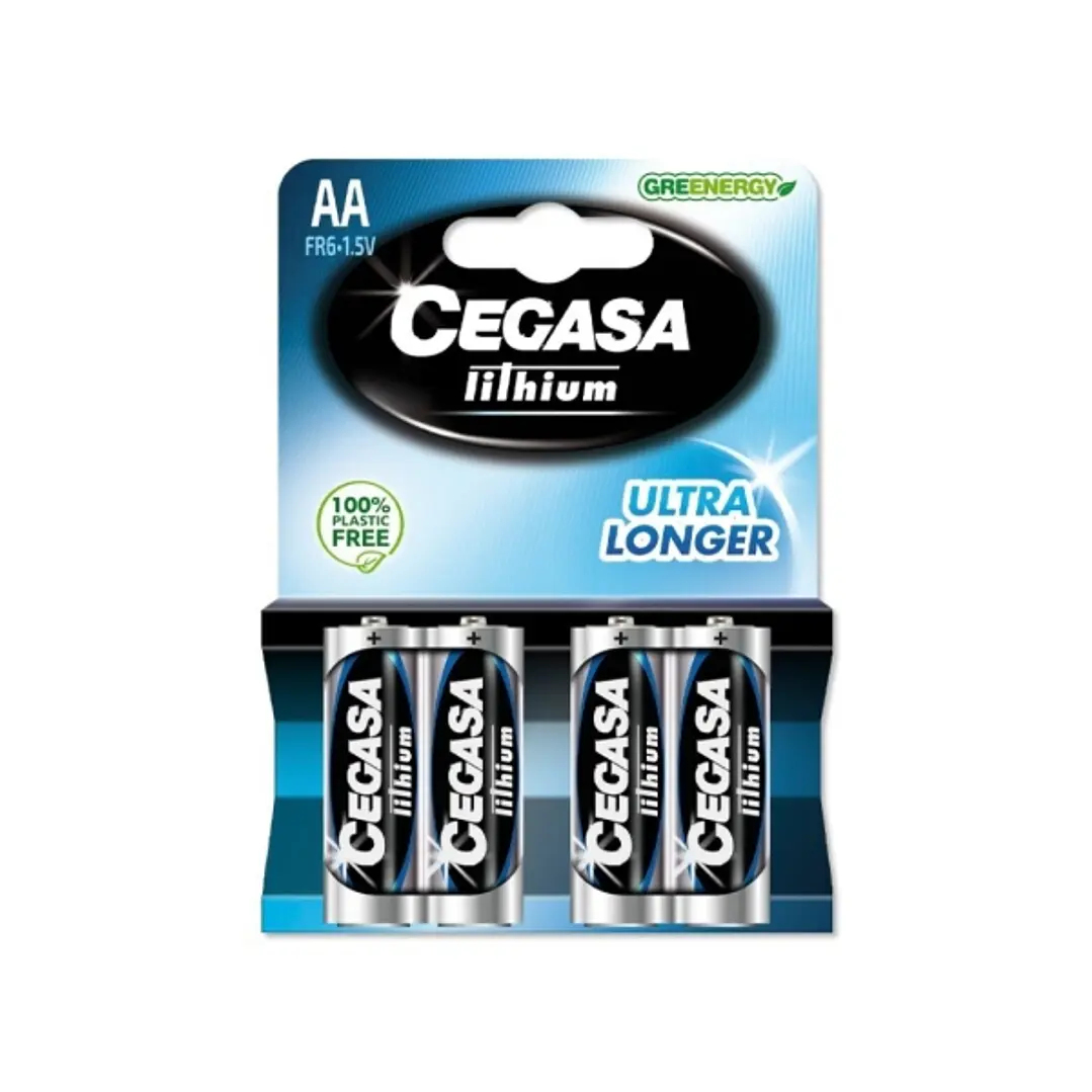 Cegasa Lithium Pack de 4 Pilas de Litio AA FR6 1.5V 1