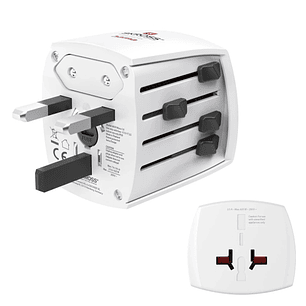 Hama Adaptador de Viaje Universal - Potencia hasta 625W - Voltaje 100-250V - Color Blanco