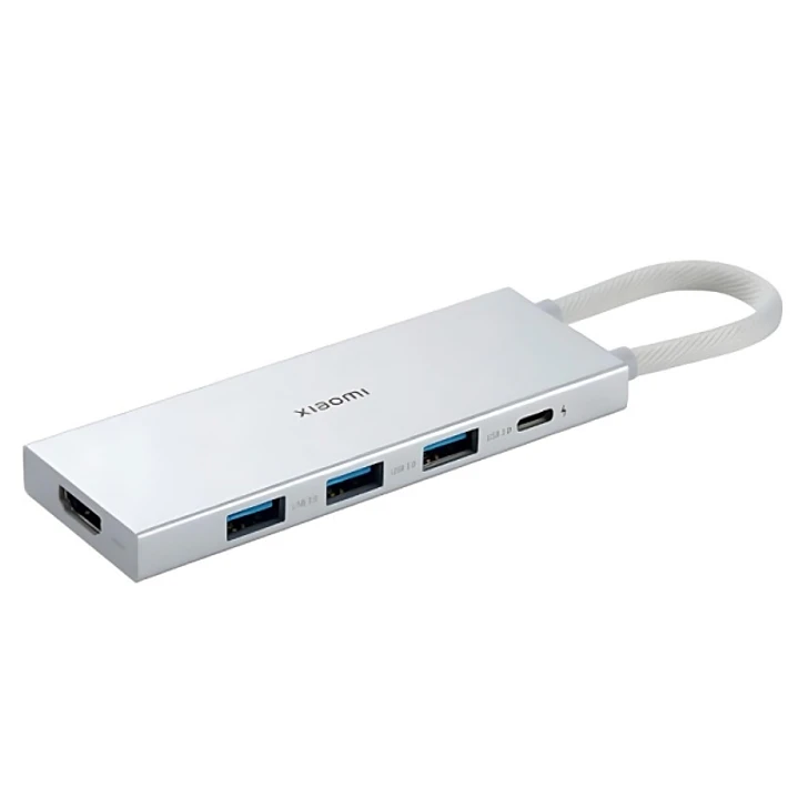 Xiaomi 5 en 1 Hub USB-C con 3x USB-A 3.0, 1x USB-C Carga Rapida hast 100W, 1x HDMI - Carcasa de Aluminio 1