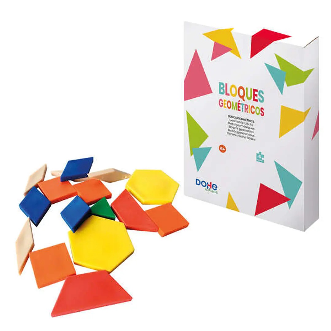 Dohe Bloques Geometricos - 250 Piezas - Material Ideal para Identificacion y Composicion de Figuras - Recomendado para Primaria 1