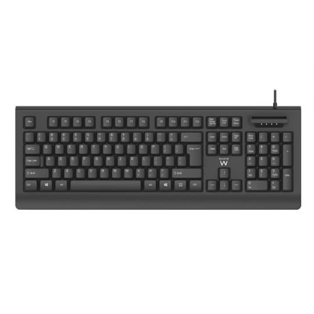 Ewent EW3286 Teclado USB con Lector Inteligente de Tipo PC/SC 2.0 como DNIe o Tarjeta Sanitaria Española - Idioma Español - Color Negro 1