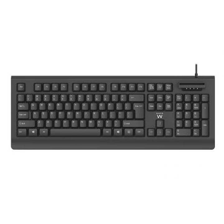 Ewent EW3286 Teclado USB con Lector Inteligente de Tipo PC/SC 2.0 como DNIe o Tarjeta Sanitaria Española - Idioma Español - Color Negro 1