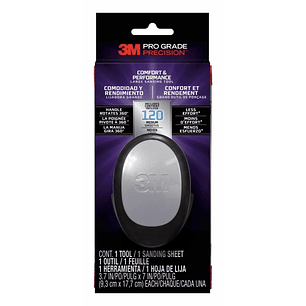 3M Pro Grade Precision Comfort & Performance Herramienta Manual de Lijado - Formato Grande - 9.3x17.7cm - Color Negro/Gris