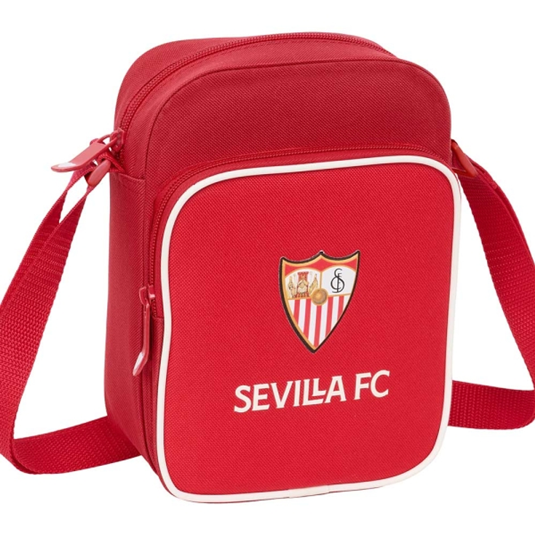 Safta Sevilla FC Bandolera - Cremallera - Bolsillo Frontal - Bandolera Ajustable - Resistente al Agua - 2L - Compartimento Trasero con Velcro - 160x60 1