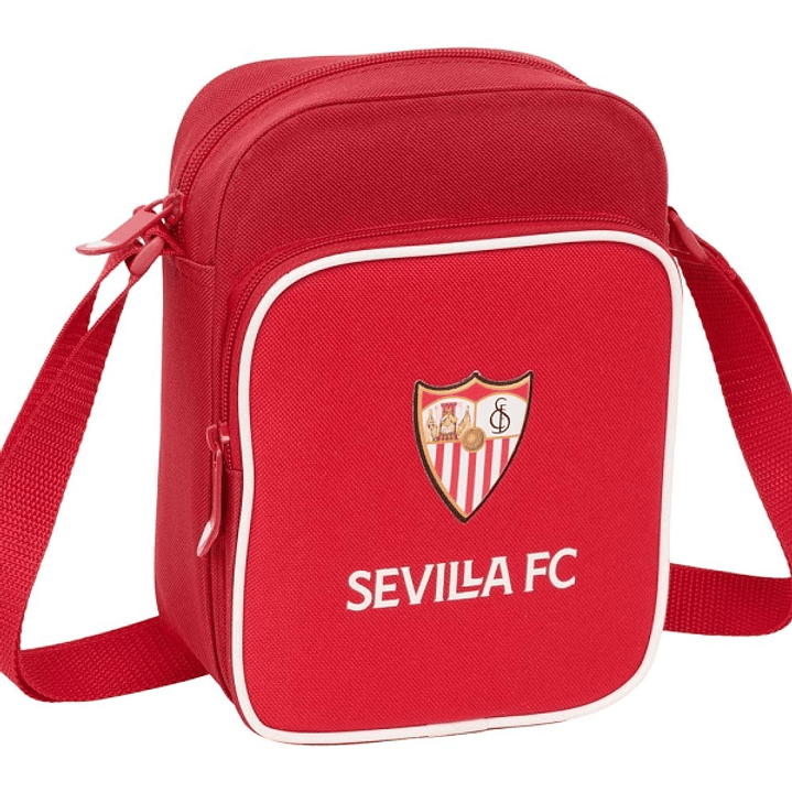 Safta Sevilla FC Bandolera - Cremallera - Bolsillo Frontal - Bandolera Ajustable - Resistente al Agua - 2L - Compartimento Trasero con Velcro - 160x60 1