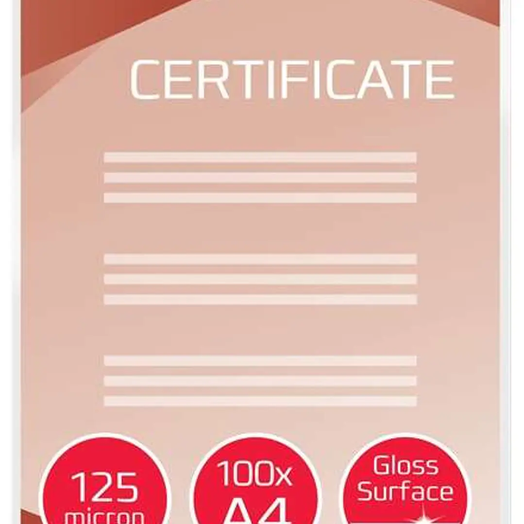 GBC Pack de 100 Carteras Plastificacion A4 con Brillo - Alta Calidad - 125 Micras - Transparente 1