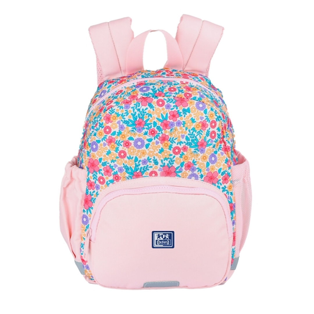 Oxford Floral Mochila Infantil 8.5L - 2 Bolsillos Laterales con Goma Eslastica - Espalda Acolchada Ergonomica - Elementos Reflectantes - Asas Acolchad 1