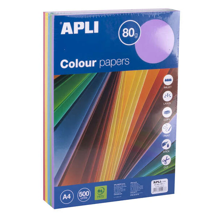 Apli Papel Color Surtido Intenso A4 500 Hojas 1
