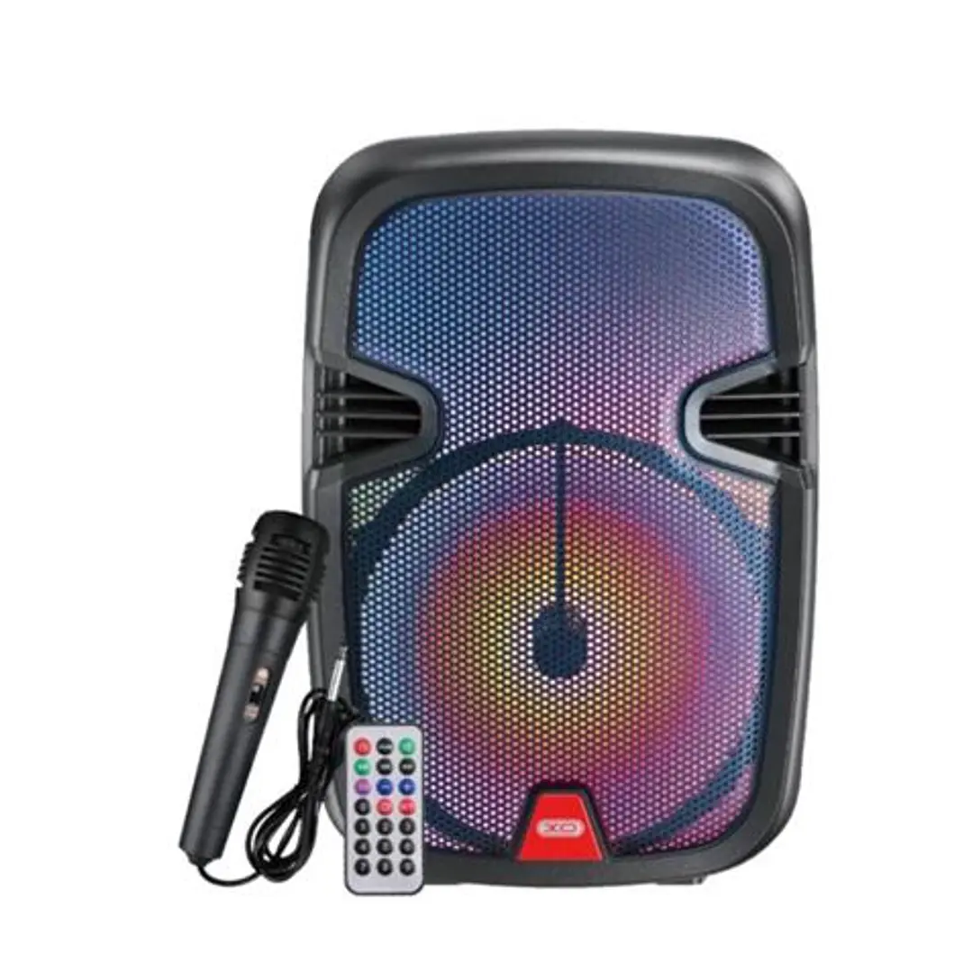 XO F51 Altavoz Karaoke - Bluetooth 5.0 - 10W - Funcion TWS - Iluminacion RGB - Microfono con Cable - Mando a Distancia - Color Negro 1